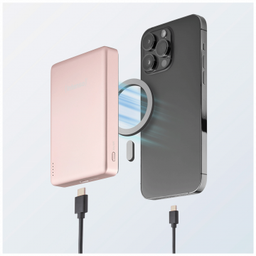 (Intenso) Prijenosni punjač, MagSafe, 10000mAh, bežični - POWERBANK MW10000 Rose