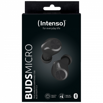 (Intenso) Slušalice bežične sa kutijicom za punjenje, Bluetooth - BUDS MICRO T200 Black