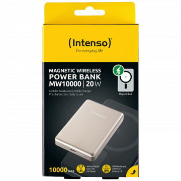(Intenso) Prijenosni punjač, MagSafe, 10000mAh, bežični - POWERBANK MW10000 Champagne