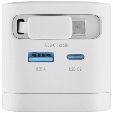(Intenso) Punjač kučni sa type C kabelom, brzi, 1xUSB-A, 1xUCB-C, 65W - Power Adapter W65ACIC GaN White