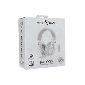 White Shark HEADSET WGH-2441 FALCON White/Grey - Wireless