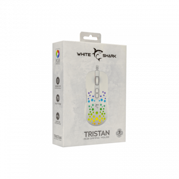 White Shark MIŠ GM-9004 TRISTAN-2 Bijeli RGB / 12.800 dpi