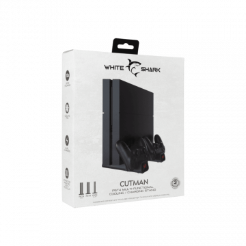 White Shark PS4 COOLING PAD + 2 CHARGING DOCK PS4-19076 CUTMAN