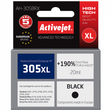 Activejet Tinta za printer, HP 305XL, crna, zapremina 20 ml. - AH-305BRX
