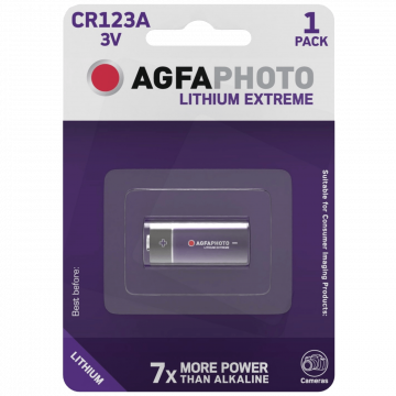 AgfaPhoto Baterija litijumska CR123A, 3V, blister 1 komad - CR123A B1