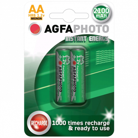 AgfaPhoto Punjiva baterija, AA, 1.2 V, 2100 mAh, blister 2 kom. - R2U B2