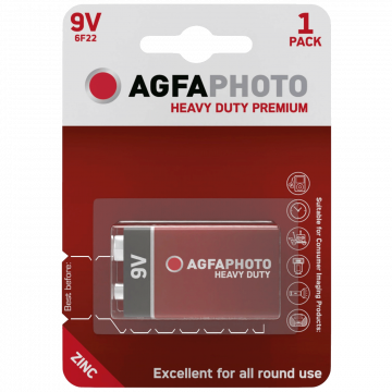AgfaPhoto Zinc baterije, 6F22, 9 V, blister 1 kom. - 9V B1