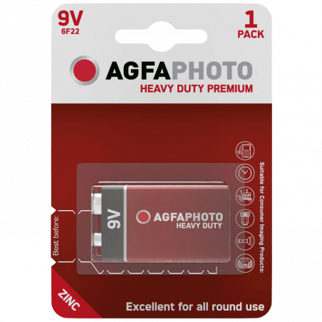 AgfaPhoto Zinc baterije, 6F22, 9 V, blister 1 kom. - 9V B1