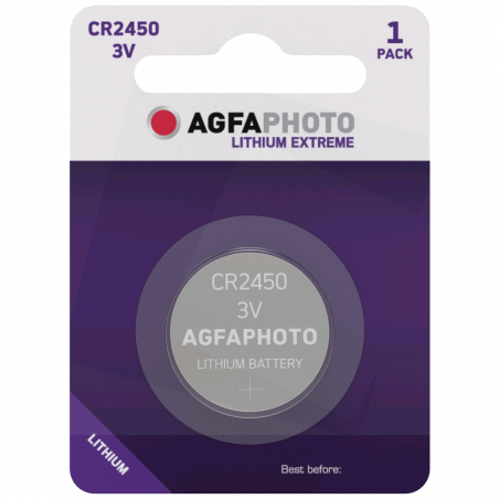 AgfaPhoto Baterija litijska, CR2450, 3V, dugmasta, blister 1 kom. - CR2450 B1