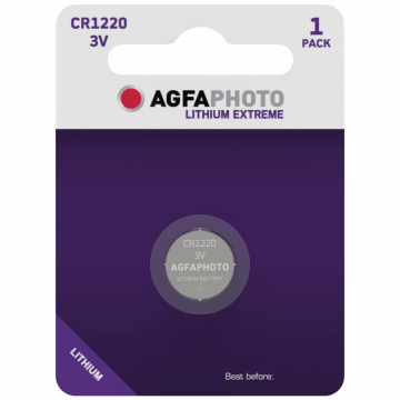 AgfaPhoto Baterija litijska CR1220, 3V dugmasta, blister pak. 1 kom. - APCR1220 B1