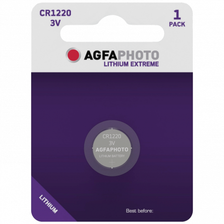 AgfaPhoto Baterija litijska CR1220, 3V dugmasta, blister pak. 1 kom. - APCR1220 B1