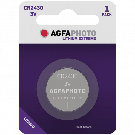 AgfaPhoto Baterija litijska, CR2430, 3 V, dugmasta, blister 1 kom - CR2430 B1
