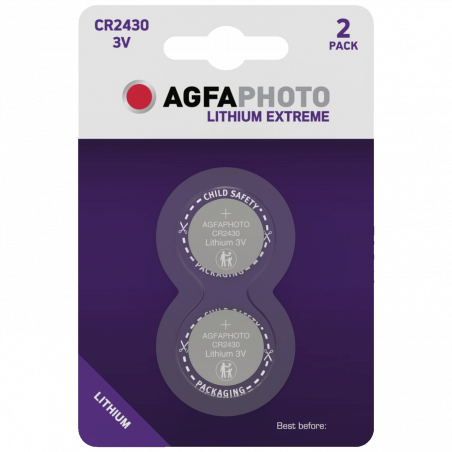 AgfaPhoto Baterija litijska, CR2430, 3 V, dugmasta, blister 2 kom - CR2430 B2