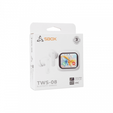 SBOX EARBUDS EB-TWS08 Bijele ANC Touch Display