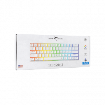 White Shark TASTATURA GK-004221 SHINOBI-2 Bijela - Mehanicka / US - BLUE SW.