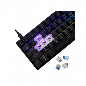 White Shark TASTATURA GK-004121 SHINOBI-2 Crna - Mehanicka / US - PLAVI.SW.
