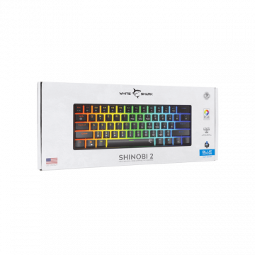 White Shark TASTATURA GK-004121 SHINOBI-2 Crna - Mehanicka / US - PLAVI.SW.