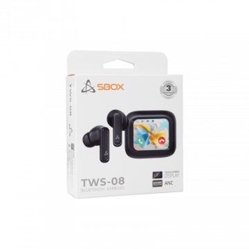 SBOX EARBUDS EB-TWS08 Crne ANC Touch Display