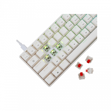 White Shark TASTATURA GK-004211 SHINOBI-2 Bijela - Mehanicka / US - RED SW.