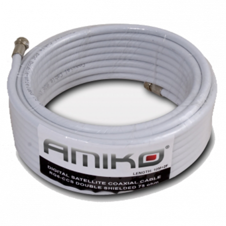 Amiko Koaksijalni kabl RG-6, CCS, 90dB, 20 met. Sa konektorima - RG6/90dB - 20m