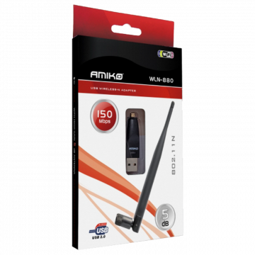 Amiko Wi-Fi mrežna kartica, USB, 2.4 GHz, 5 dB, 150 Mbps - WLN-880