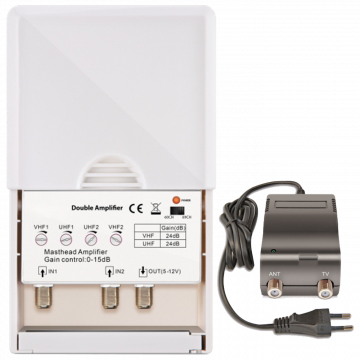 Amiko Pojačalo antensko + LTE / 4G filter sa 2 podesiva ulaza - DOUBLE AMPLIFIER
