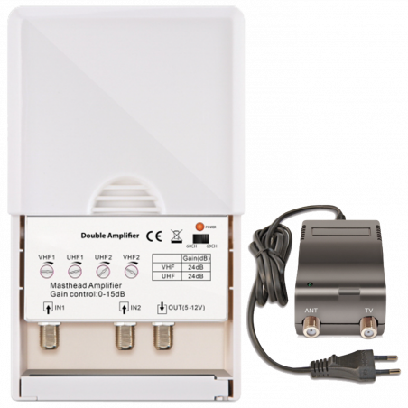Amiko Pojačalo antensko + LTE / 4G filter sa 2 podesiva ulaza - DOUBLE AMPLIFIER