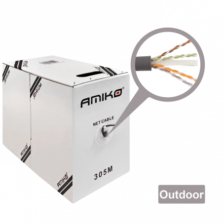Amiko Mrežni FTP kabl, CAT5e, OutDoor, 305 met. - CAT5e FTP Outdoor 305m
