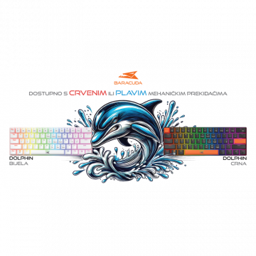 Baracuda TASTATURA BGK-03211 DOLPHIN Bijela-Mehanicka / US RED SW.