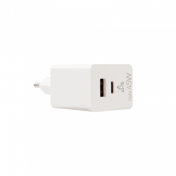 SBOX USB KUĆNI PUNJAČ HC-45 / 2 ULAZA 45W GAN