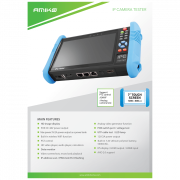 Amiko Home Tester Android za IP i analogne video kamere - IPC-9800 ADH Plus