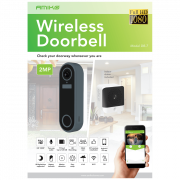 Amiko Home Bežični video interfon, DB7  - DB7 WiFi DoorBell