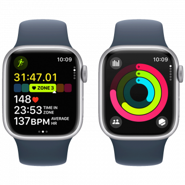 Apple Pametni sat, 1.69" LTPO OLED zaslon, vodootporan BT, WiFi - Watch Series 9 GPS 41mm Silver