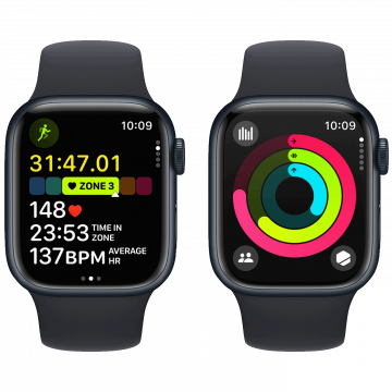 Apple SAT pametni, 1.9" LTPO OLED zaslon, vodootporan BT, WiFi - Watch Series 9 GPS 45mm Midnight