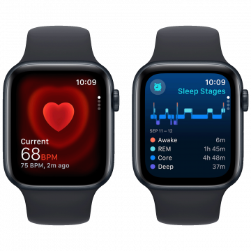 Apple Pametni sat, 1.78" LTPO OLED zaslon, vodootporan BT, WiFi - Watch SE 2023 GPS 44mm Midnight