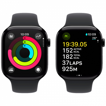Apple Pametni sat, 1.96" LTPO3 OLED zaslon, vodootporan BT, WiFi - Watch Series 10 GPS 46mm Jet Black