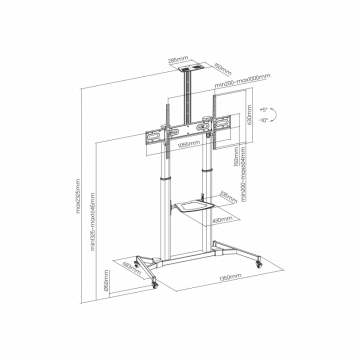 SBOX STALAK Podni FS-3610 Bijeli (60-100"/100kg/1000x600)