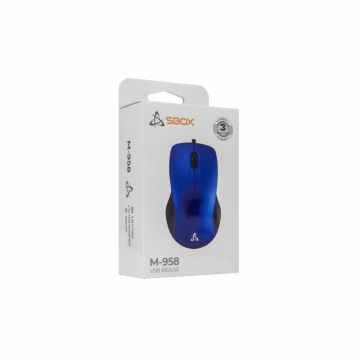 SBOX žičani miš M-958 Plavi