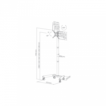 SBOX PODNI MOBILNI STALAK FS-622 (13"-50", 20kg, 200x200)