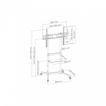 SBOX PODNI MOBILNI STALAK FS-403 (55" - 100", 70kg, 800x600)