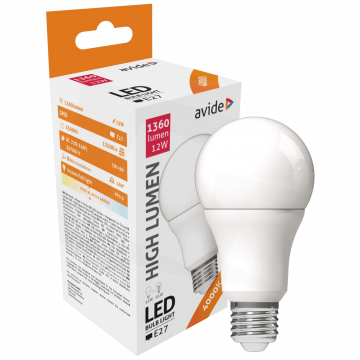 Avide Sijalica, LED 12W, E27, 4000K, 230V AC, bijela svjetlost - Globe A60 12W E27