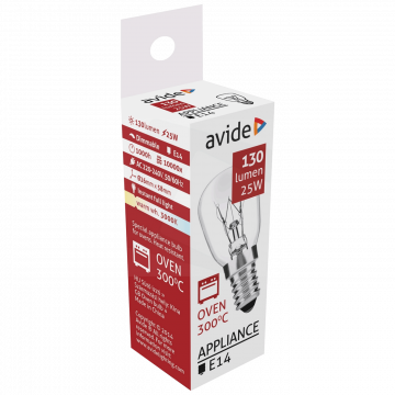 Avide Sijalica za pećnicu, 25W, E14, 3000K, 300 °C, IP20 - Oven 300 °C bulb 25W E14