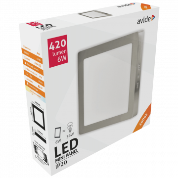 Avide Plafonjera LED, 6W, 420 lm, 4000K, IP20 - ACSMNW-S-6W-ALU-SN