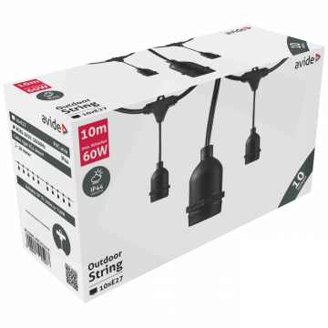 Avide Kabel sa 10 sijaličnih grla E27, dužina 10 met., Outdoor - Outdoor E27 String 10m