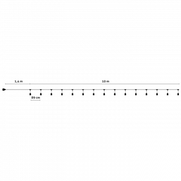 Avide Kabel sa 10 sijaličnih grla E27, dužina 10 met., Outdoor - Outdoor E27 String 10m