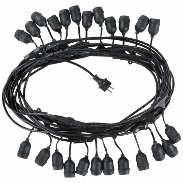 Avide Kabel sa 24 sijaličnih grla E27, dužina 15 met., Outdoor - Outdoor E27 String 15m