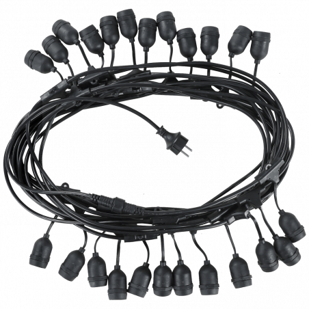 Avide Kabel sa 24 sijaličnih grla E27, dužina 15 met., Outdoor - Outdoor E27 String 15m