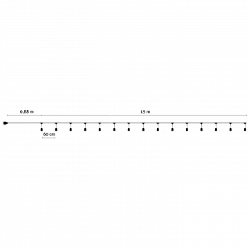 Avide Kabel sa 24 sijaličnih grla E27, dužina 15 met., Outdoor - Outdoor E27 String 15m
