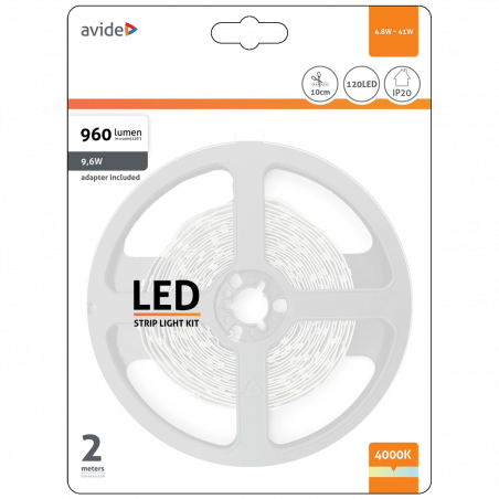 Avide LED traka, 4000K, 4.8W, 12V, 2 met., IP20 - ABLSBL12V2835-60NW