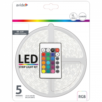 Avide LED traka sa daljinskim upravljačem, RGB, 7.2W, 12V, 5 met. - ABLSBL12V5050-30RGB65